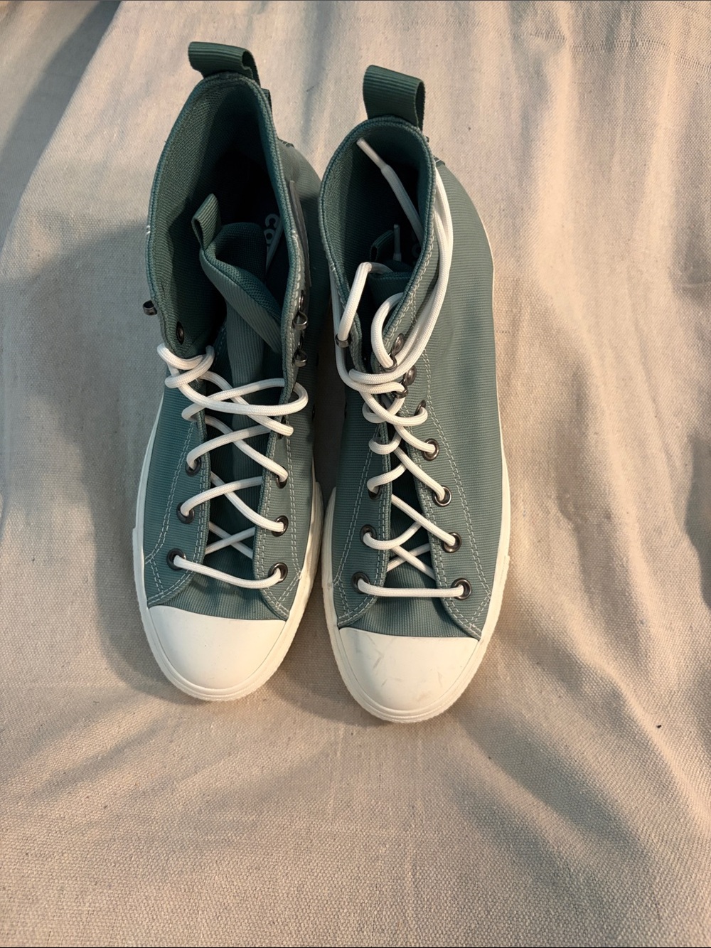 Converse High Top Sneakers Green with White Accents